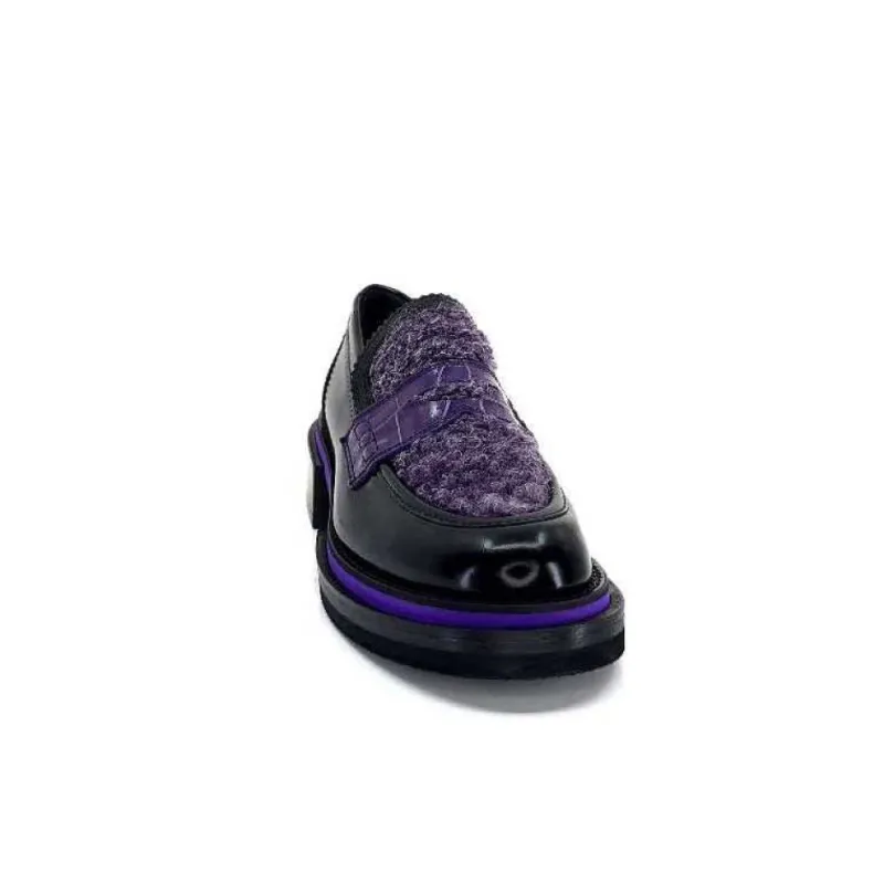 32416 D7 Cuir Noir Violet*Pertini Hot