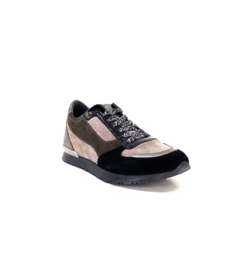 Reqins Electra Mix Daim Noir, Gris Cuir Acier & Cuir Vernis Noir*Requin New