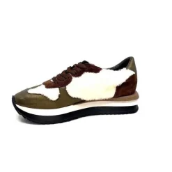 Reqins Urielle Cuir Marron Textile Ecru*Requin