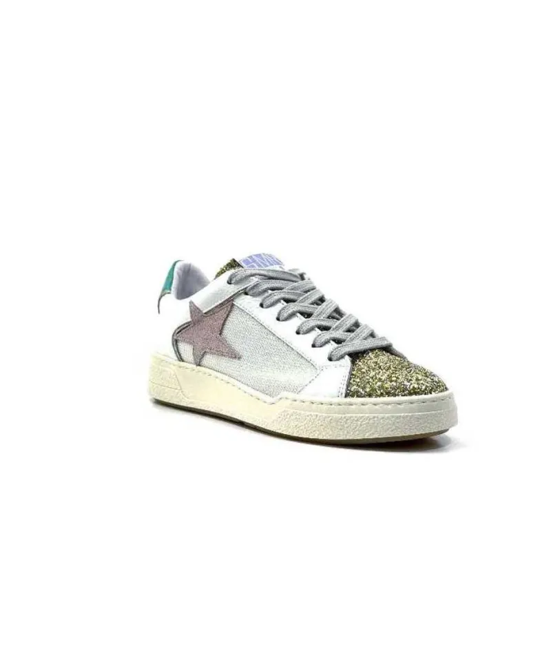Smr Duck 9433 Cuir Blanc Glitter Or*Semerdjian New