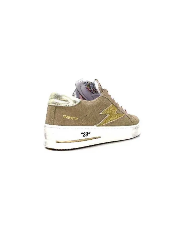 Smr Maya 9503 Daim Beige Lacets Rose*Semerdjian Clearance