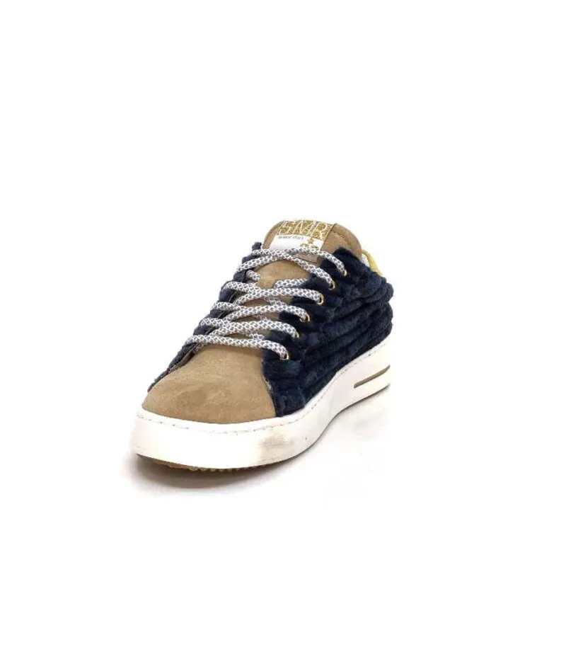 Smr Maya 8676 Velours Bleu Daim Beige*Semerdjian Clearance