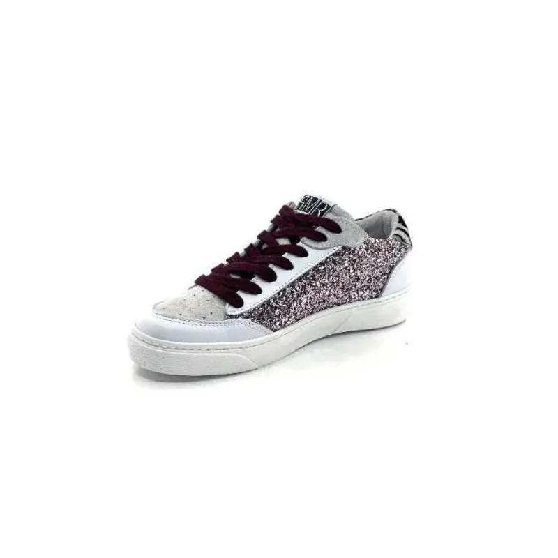 Smr23 Taline 10435 Cuir Blanc Glitter Rose*Semerdjian Online
