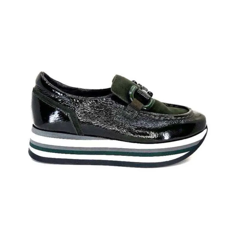 7.78.61 Cuir Vernis Et Daim Kaki*Softwaves Hot