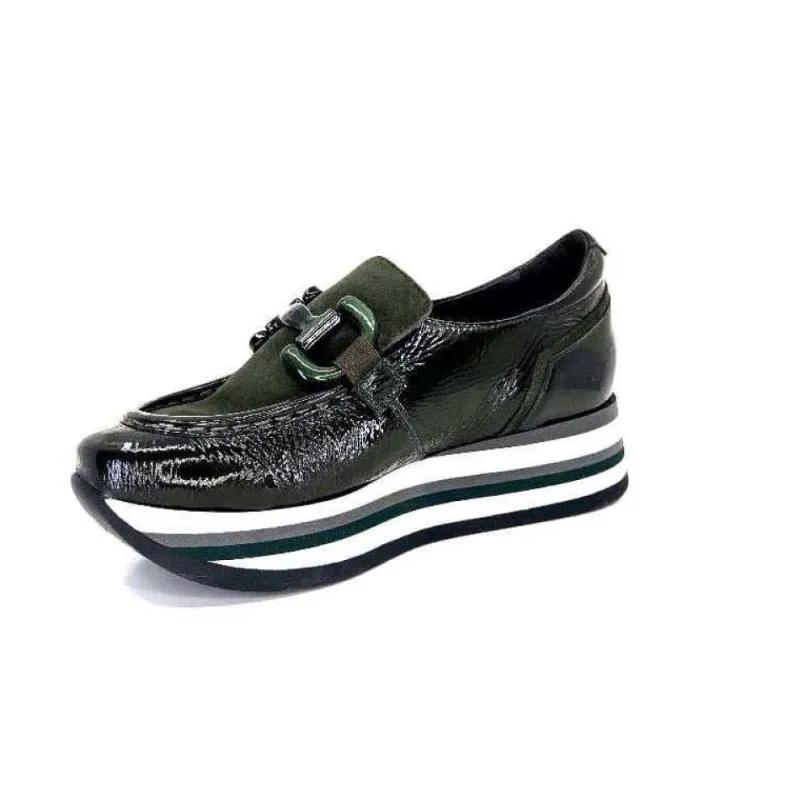 7.78.61 Cuir Vernis Et Daim Kaki*Softwaves Hot