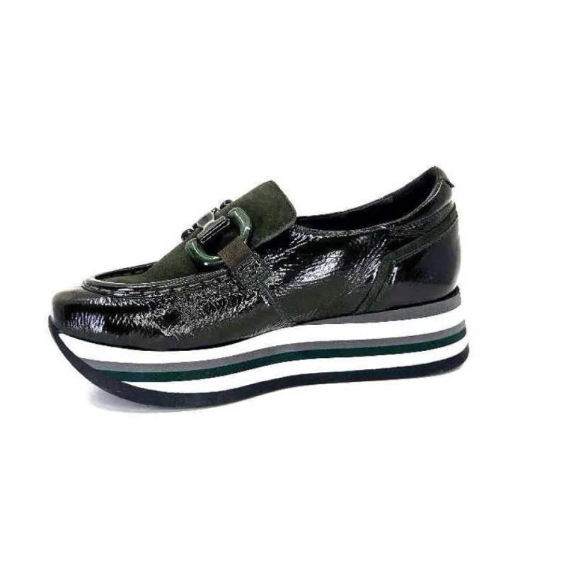 7.78.61 Cuir Vernis Et Daim Kaki*Softwaves Hot