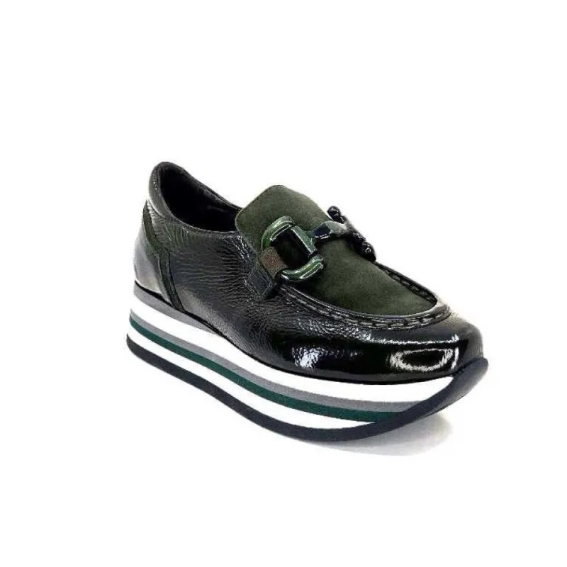 7.78.61 Cuir Vernis Et Daim Kaki*Softwaves Hot