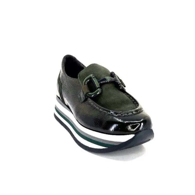 7.78.61 Cuir Vernis Et Daim Kaki*Softwaves Hot