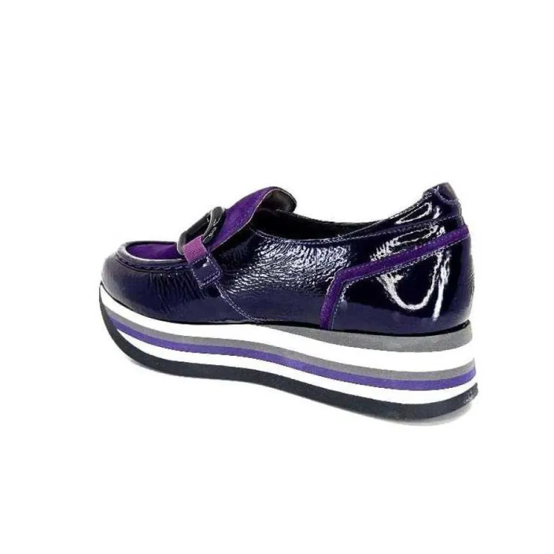 7.78.61 Cuir Vernis Et Daim Violet*Softwaves Outlet