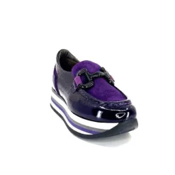 7.78.61 Cuir Vernis Et Daim Violet*Softwaves Outlet