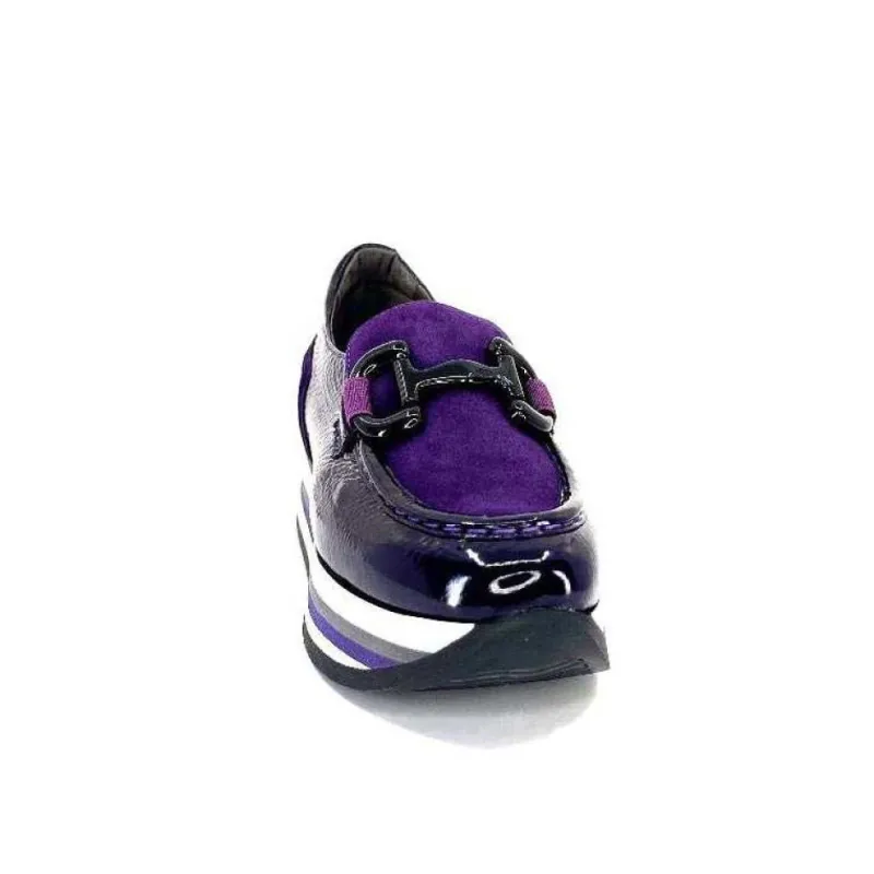 7.78.61 Cuir Vernis Et Daim Violet*Softwaves Outlet