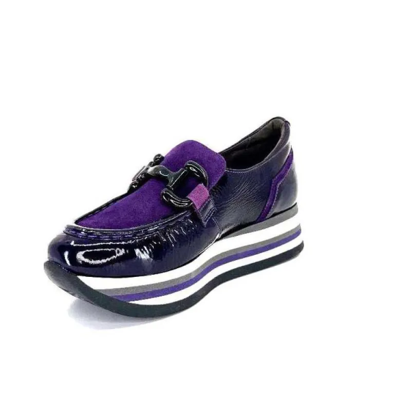 7.78.61 Cuir Vernis Et Daim Violet*Softwaves Outlet